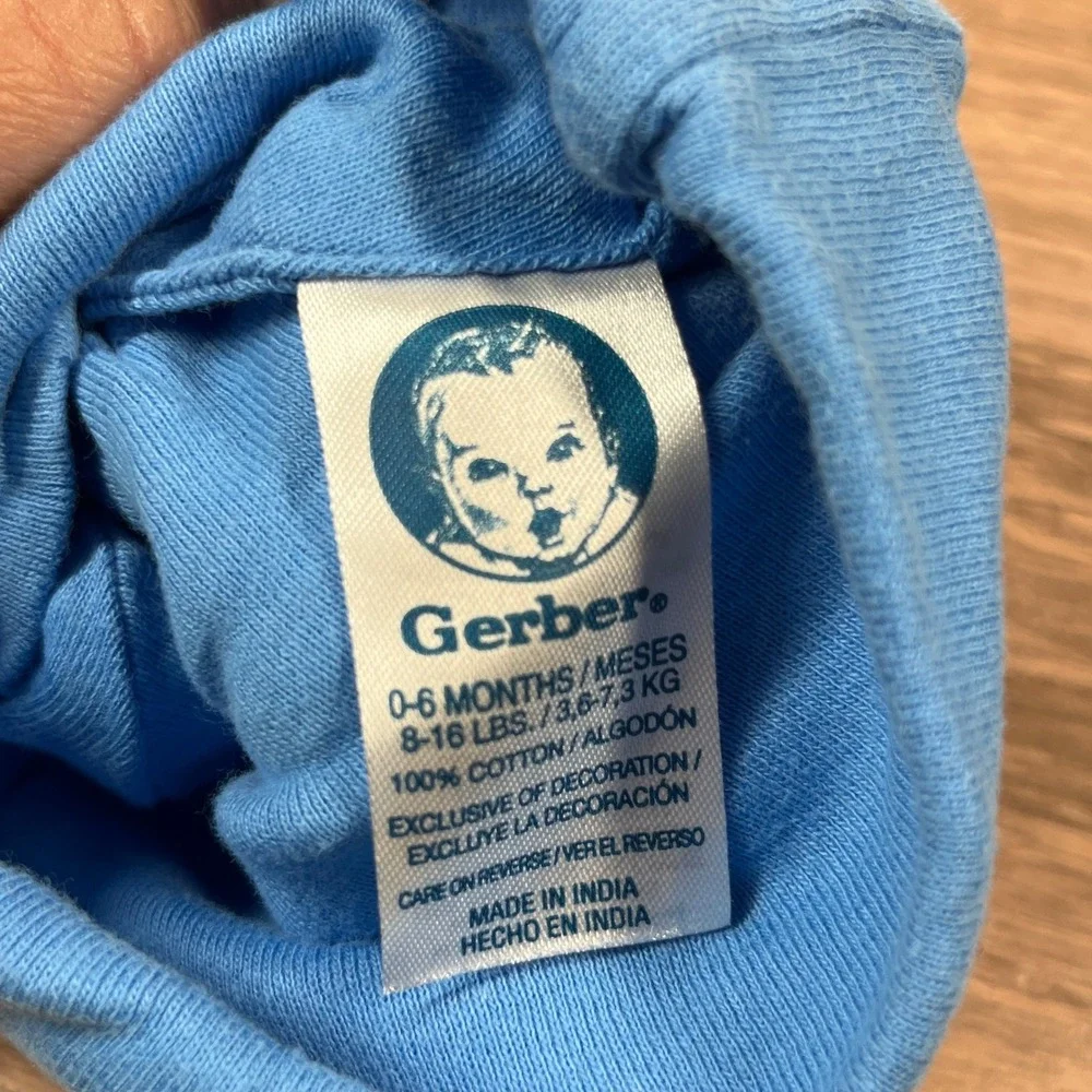 Gerber Beanie Hat Set Baby 0-6 Months Blue Striped Cotton Cute 3 Pack